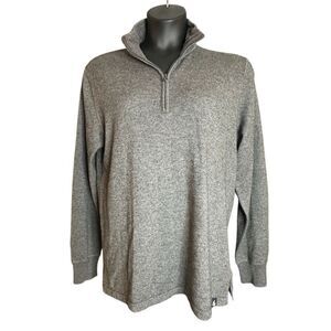 The North Face Men's Gray Mock Neck Quarter Zip Pullover Sweater Size Medium
